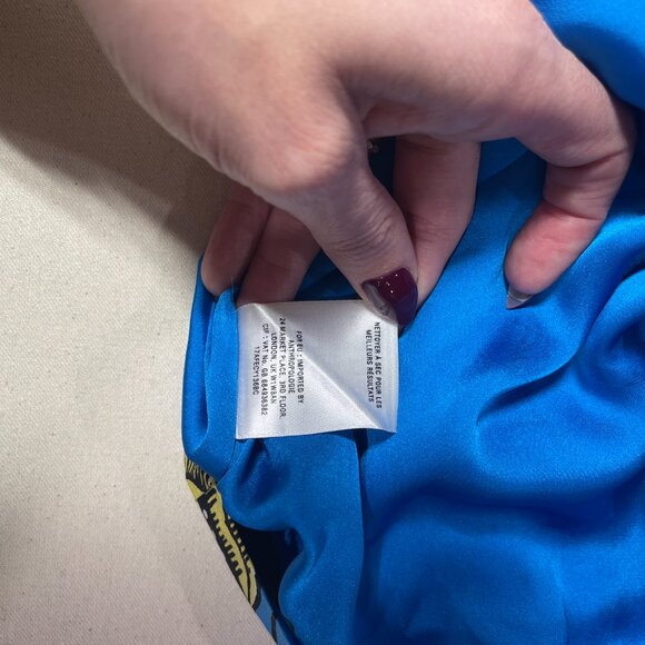 Anthropologie Sariah 100% Silk Palma Blouson Dress Blue Abstract Floral Size 0 - Picture 5 of 7